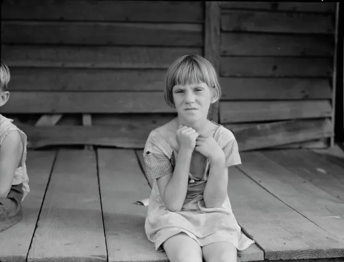 Framed Print : Sharecropper's child whose father receives five dollars a month, Macon County, Georgia, 1937. Creator: Dorothea Lange Framed Print : Sharecropper's child whose father receives five dollars a month, Macon County, Georgia, 1937. Creator: Dorothea Lange