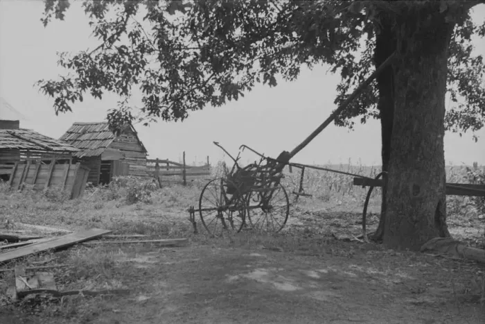Framed Print : A sharecroppers yard, Hale County, Alabama, 1936. Creator: Walker Evans Framed Print : A sharecroppers yard, Hale County, Alabama, 1936. Creator: Walker Evans