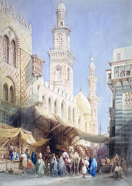 The Sharia El Gohargiyeh, Cairo, 19th century. Artist: William Henry Bartlett