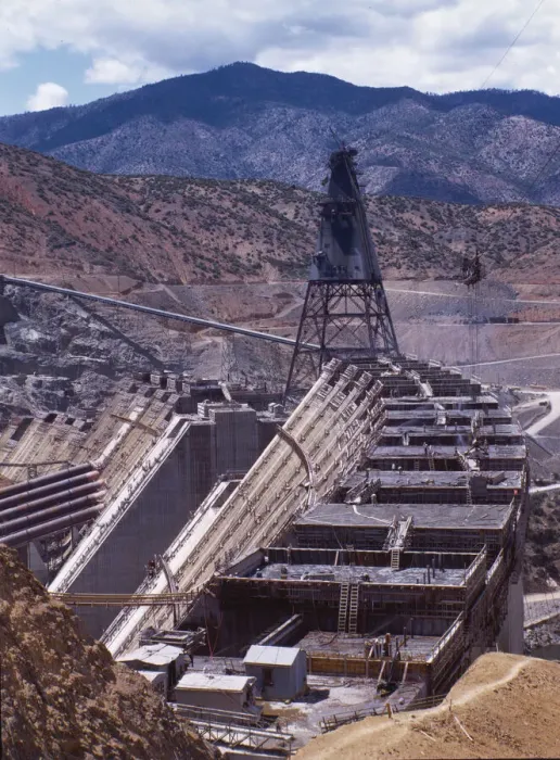 Framed Print : Shasta dam under construction, California, 1942. Creator: Russell Lee Framed Print : Shasta dam under construction, California, 1942. Creator: Russell Lee