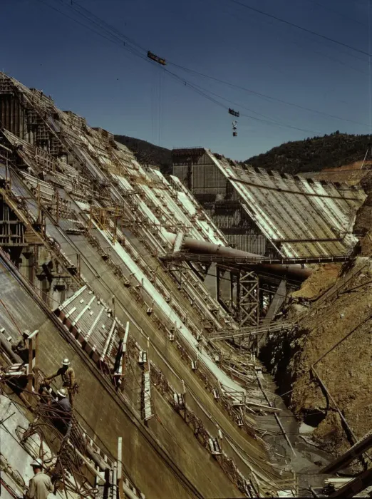 Framed Print : Shasta dam under construction, California, 1942. Creator: Russell Lee Framed Print : Shasta dam under construction, California, 1942. Creator: Russell Lee