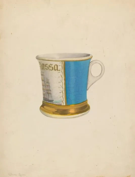 Framed Print : Shaving Mug, c. 1938. Creator: Roberta Spicer Framed Print : Shaving Mug, c. 1938. Creator: Roberta Spicer