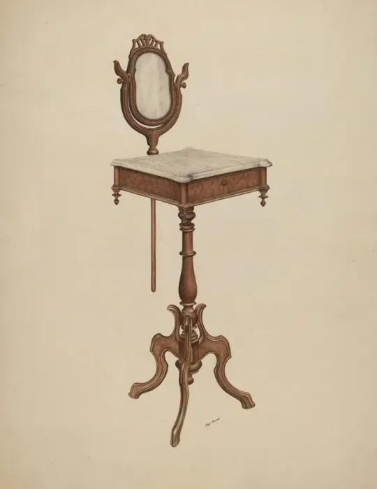 Framed Print : Shaving Stand, c. 1938. Creator: Ray Price Framed Print : Shaving Stand, c. 1938. Creator: Ray Price