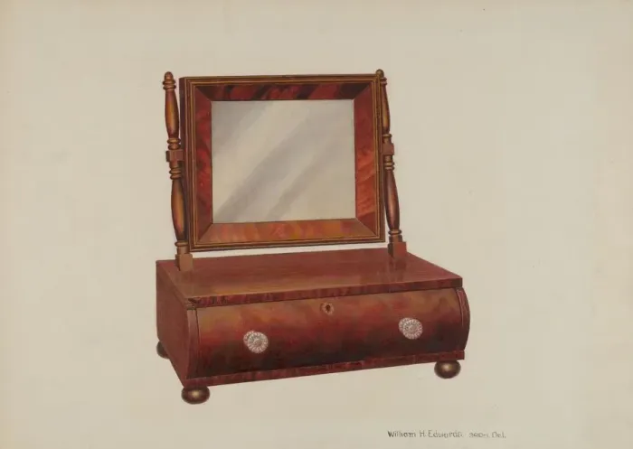 Framed Print : Shaving Stand, c. 1938. Creator: William H Edwards Framed Print : Shaving Stand, c. 1938. Creator: William H Edwards
