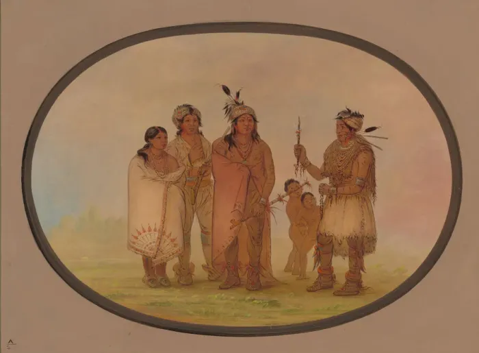 Framed Print : Shawano Indians, 1861 / 1869. Creator: George Catlin Framed Print : Shawano Indians, 1861 / 1869. Creator: George Catlin