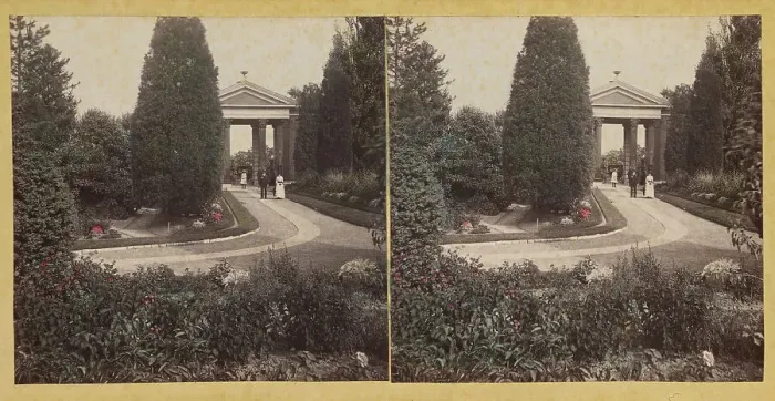 Framed Print : Shaw's Garden. Main Entrance, inside view. St. Louis, Missouri, about 1872-1874. Creator: Boehl & Koenig Framed Print : Shaw's Garden. Main Entrance, inside view. St. Louis, Missouri, about 1872-1874. Creator: Boehl & Koenig