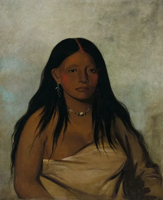 Framed Print : She-de-ah, Wild Sage, a Wichita Woman, 1834. Creator: George Catlin Framed Print : She-de-ah, Wild Sage, a Wichita Woman, 1834. Creator: George Catlin