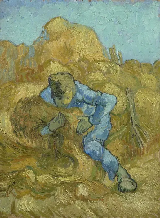 Framed Print : The Sheaf-Binder (after Millet), 1889. Creator: Gogh, Vincent, van (1853-1890) Framed Print : The Sheaf-Binder (after Millet), 1889. Creator: Gogh, Vincent, van (1853-1890)
