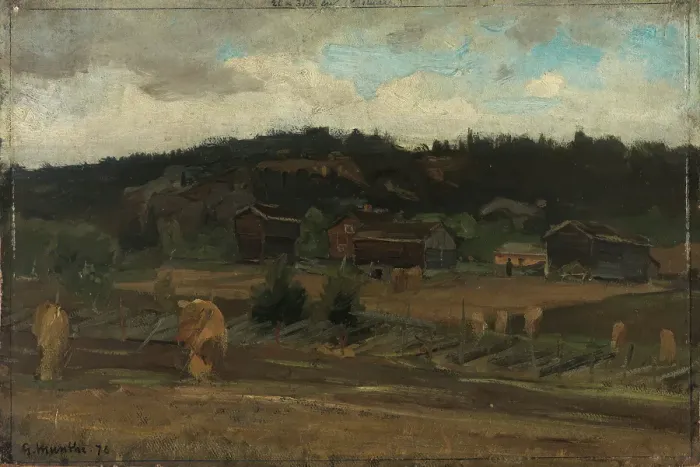 Framed Print : Sheaves of Grain, 1876. Creator: Gerhard Munthe Framed Print : Sheaves of Grain, 1876. Creator: Gerhard Munthe