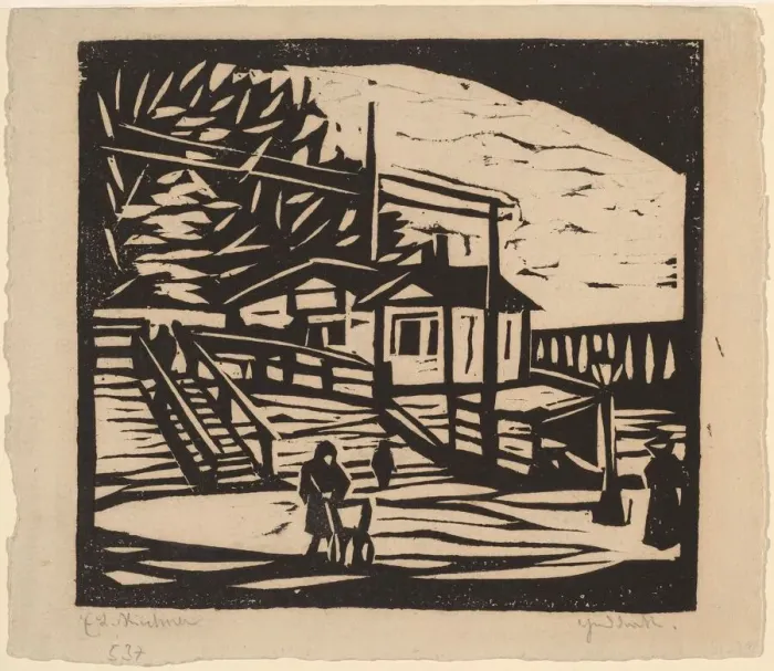 Framed Print : Shed on the Bank of the Elbe, 1906. Creator: Ernst Kirchner Framed Print : Shed on the Bank of the Elbe, 1906. Creator: Ernst Kirchner