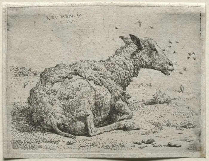 Framed Print : The Sheep and the Flies. Creator: Karel Dujardin (Dutch, c. 1622-1678) Framed Print : The Sheep and the Flies. Creator: Karel Dujardin (Dutch, c. 1622-1678)