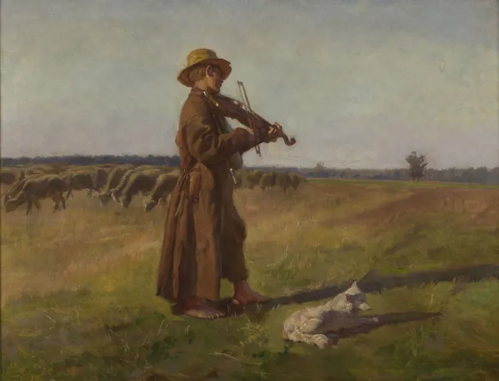 Framed Print : Sheepdog, 1897. Creator: Jozef Chelmonski Framed Print : Sheepdog, 1897. Creator: Jozef Chelmonski