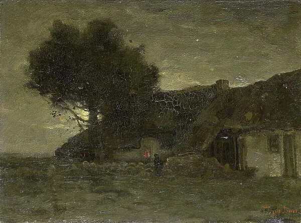 A Sheepfold at Nightfall, c.1870-c.1904. Creator: Theophile de Bock