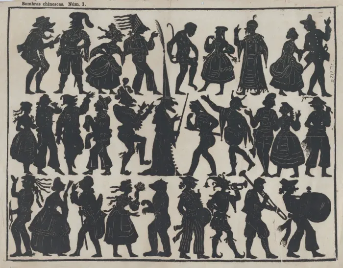 Framed Print : Sheet 1 of figures for Chinese shadow puppets, ca. 1850-70. Creator: Juan Llorens Framed Print : Sheet 1 of figures for Chinese shadow puppets, ca. 1850-70. Creator: Juan Llorens