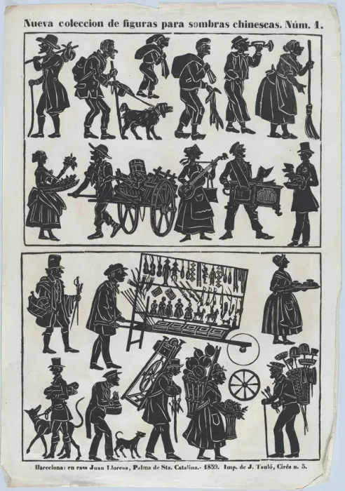 Framed Print : Sheet 1 of figures for Chinese shadow puppets, 1859. Creator: Juan Llorens Framed Print : Sheet 1 of figures for Chinese shadow puppets, 1859. Creator: Juan Llorens