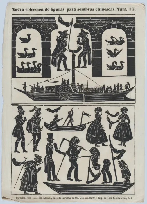Framed Print : Sheet 15 of figures for Chinese shadow puppets, 1859. Creator: Juan Llorens Framed Print : Sheet 15 of figures for Chinese shadow puppets, 1859. Creator: Juan Llorens