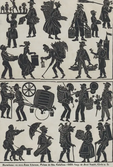 Framed Print : Sheet 3 of figures for Chinese shadow puppets, 1859. Creator: Juan Llorens Framed Print : Sheet 3 of figures for Chinese shadow puppets, 1859. Creator: Juan Llorens