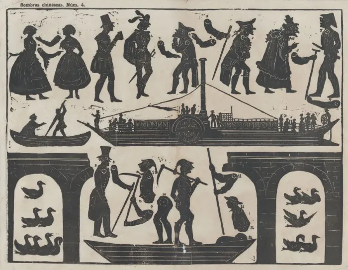 Framed Print : Sheet 4 of figures for Chinese shadow puppets, ca. 1850-70. Creator: Juan Llorens Framed Print : Sheet 4 of figures for Chinese shadow puppets, ca. 1850-70. Creator: Juan Llorens