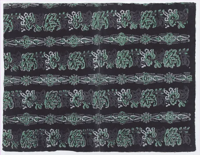 Framed Print : Sheet with four borders with abstract patterns, 19th century. Creator: Anon Framed Print : Sheet with four borders with abstract patterns, 19th century. Creator: Anon