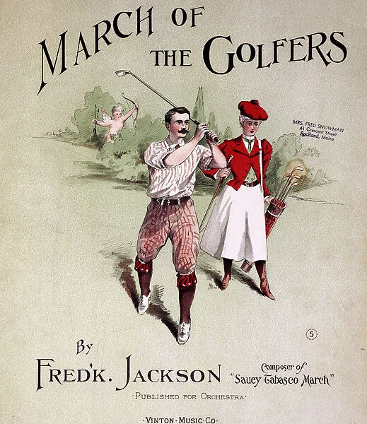Sheet music cover, March Of The Golfers, 1903