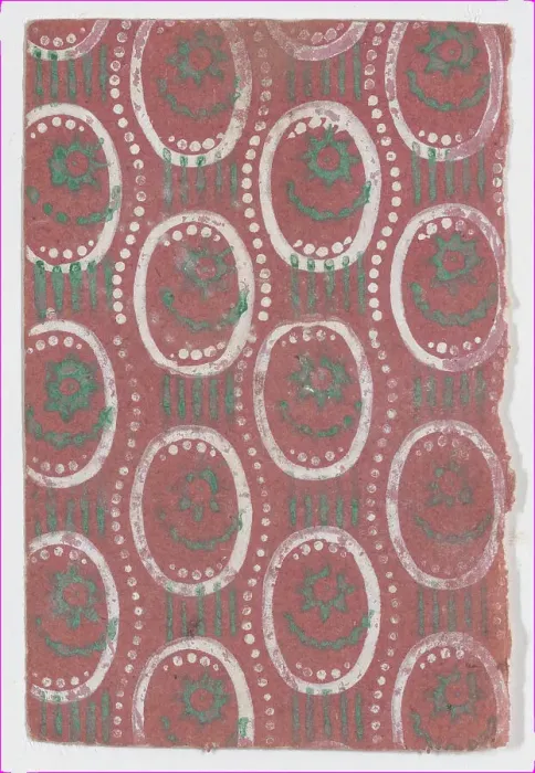 Framed Print : Sheet with oval and dot pattern, 19th century. Creator: Anon Framed Print : Sheet with oval and dot pattern, 19th century. Creator: Anon