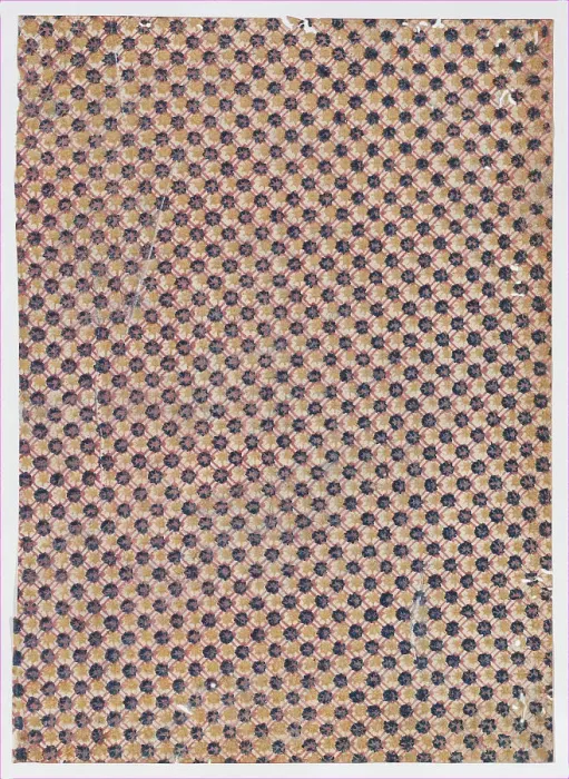 Framed Print : Sheet with overall crisscrossing pattern with large dots, 19th century. Creator: Anon Framed Print : Sheet with overall crisscrossing pattern with large dots, 19th century. Creator: Anon