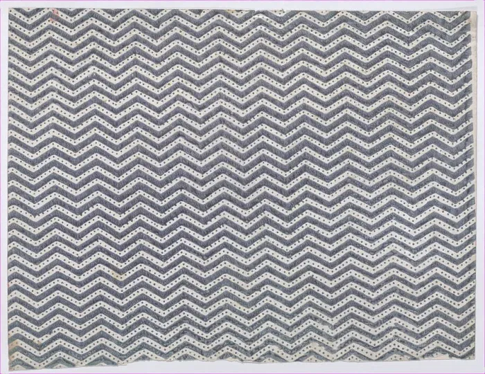 Framed Print : Sheet with overall curved abstract pattern, 19th century. Creator: Anon Framed Print : Sheet with overall curved abstract pattern, 19th century. Creator: Anon