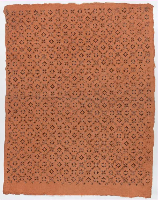 Framed Print : Sheet with overall floral dot pattern, late 18th-mid-19th century. late 18th-mid-19th century. Creator: Anon Framed Print : Sheet with overall floral dot pattern, late 18th-mid-19th century. late 18th-mid-19th century. Creator: Anon