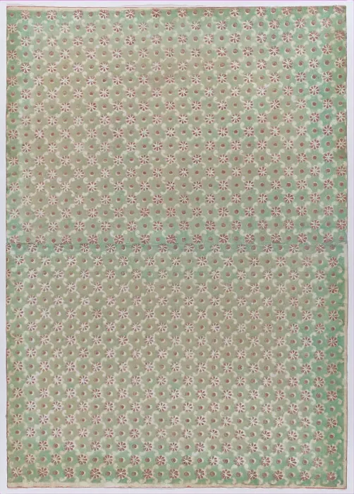 Framed Print : Sheet with overall floral and dot pattern, 19th century. Creator: Anon Framed Print : Sheet with overall floral and dot pattern, 19th century. Creator: Anon
