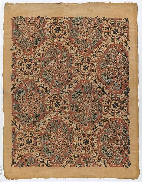 Sheet with overall floral pattern, late 18th-mid-19th century. late 18th-mid-19th century. Creator: Anon