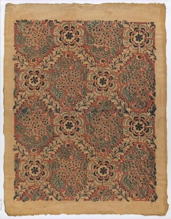 Framed Print : Sheet with overall floral pattern, late 18th-mid-19th century. late 18th-mid-19th century. Creator: Anon Framed Print : Sheet with overall floral pattern, late 18th-mid-19th century. late 18th-mid-19th century. Creator: Anon