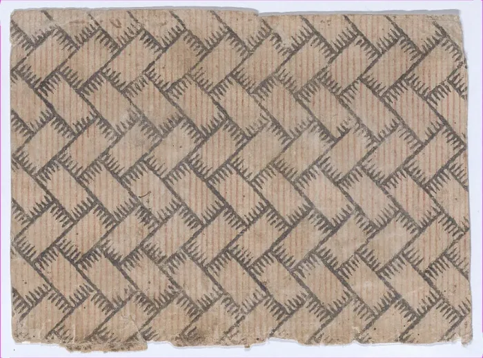 Framed Print : Sheet with an overall geometric pattern, 19th century. Creator: Anon Framed Print : Sheet with an overall geometric pattern, 19th century. Creator: Anon