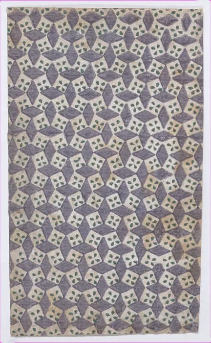 Framed Print : Sheet with overall geometric pattern, 19th century. Creator: Anon Framed Print : Sheet with overall geometric pattern, 19th century. Creator: Anon