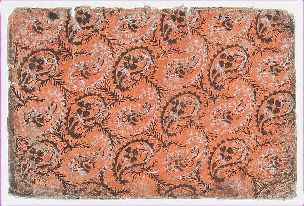Sheet with overall paisley pattern, 19th century. Creator: Anon