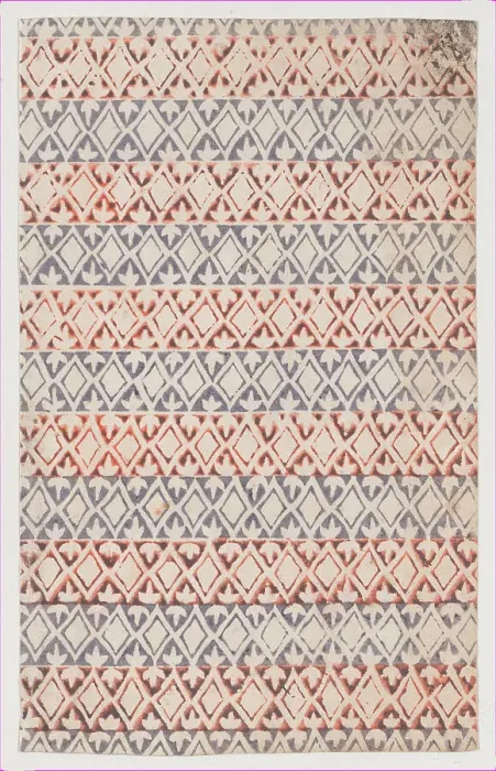 Framed Print : Sheet with overall pattern of diamond shapes, 19th century. Creator: Anon Framed Print : Sheet with overall pattern of diamond shapes, 19th century. Creator: Anon