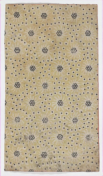 Sheet with overall pattern of flowers and dots, 19th century. Creator: Anon