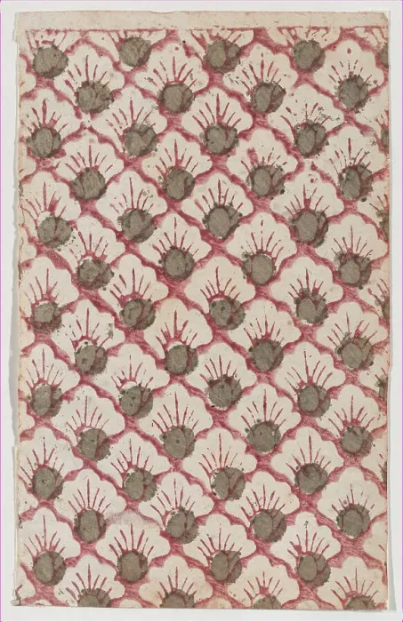 Framed Print : Sheet with overall pattern of petals, 19th century. Creator: Anon Framed Print : Sheet with overall pattern of petals, 19th century. Creator: Anon