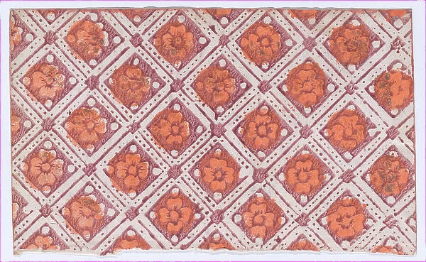 Sheet with overall pattern of rosettes, 19th century. Creator: Anon