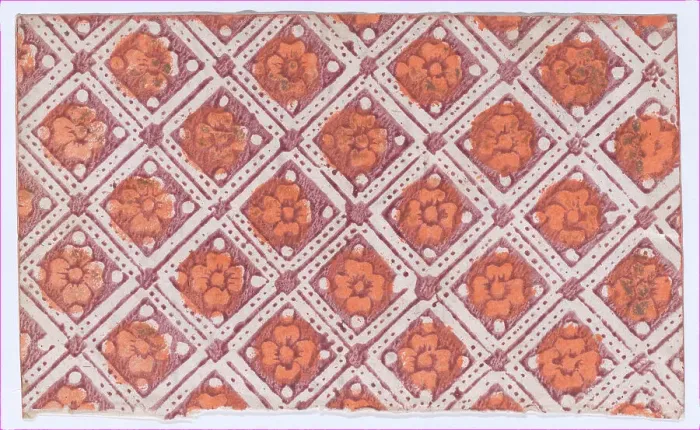 Framed Print : Sheet with overall pattern of rosettes, 19th century. Creator: Anon Framed Print : Sheet with overall pattern of rosettes, 19th century. Creator: Anon