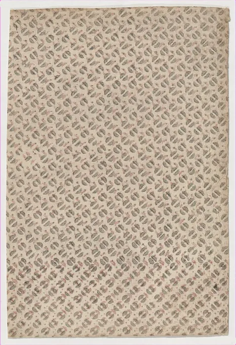 Framed Print : Sheet with an overall pattern of semicircles, 19th century. Creator: Anon Framed Print : Sheet with an overall pattern of semicircles, 19th century. Creator: Anon