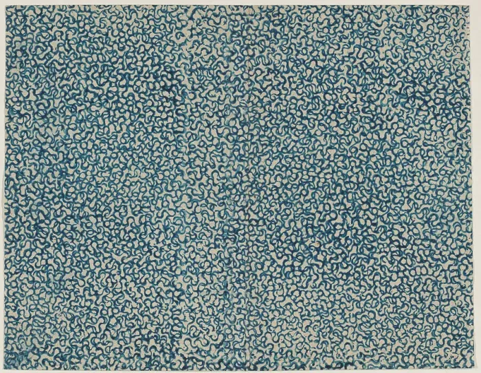 Framed Print : Sheet with overall squiggly line pattern, 19th century. Creator: Anon