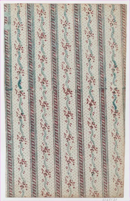 Framed Print : Sheet with overall vine and dot pattern, late 18th-mid-19th century. late 18th-mid-19th century. Creator: Anon Framed Print : Sheet with overall vine and dot pattern, late 18th-mid-19th century. late 18th-mid-19th century. Creator: Anon