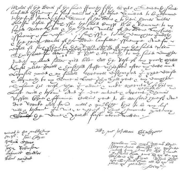 Framed Print : The last sheet of Shakspeare's will, 1864. Creator: Unknown Framed Print : The last sheet of Shakspeare's will, 1864. Creator: Unknown
