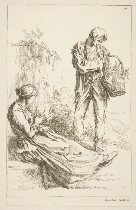 Framed Print : Sheet of Sketches, 1753. Creator: Francois Boucher