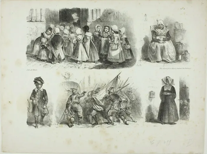Framed Print : Sheet of Sketches, 1828. Creator: Auguste Raffet Framed Print : Sheet of Sketches, 1828. Creator: Auguste Raffet