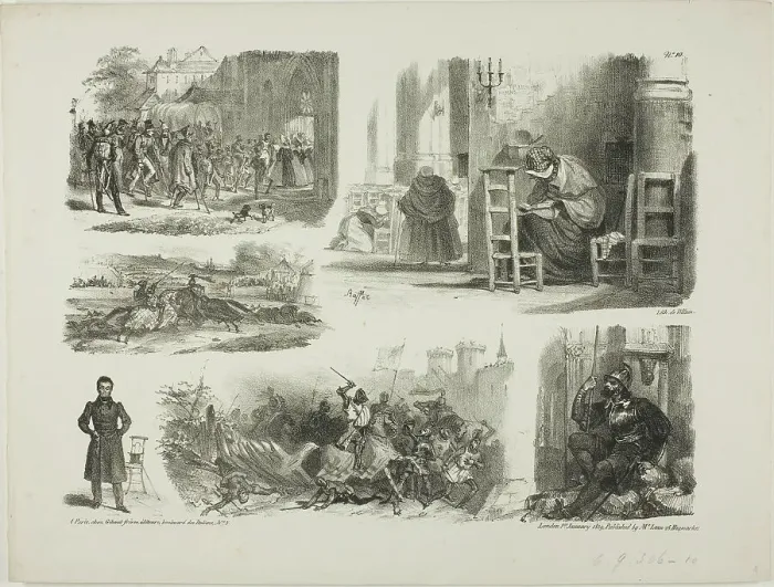 Framed Print : Sheet of Sketches, 1828. Creator: Auguste Raffet Framed Print : Sheet of Sketches, 1828. Creator: Auguste Raffet