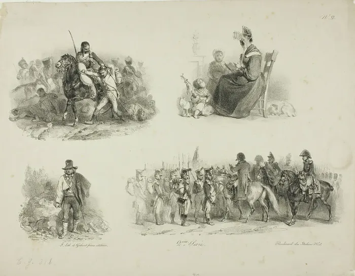 Framed Print : Sheet of Sketches, 1829–30. Creator: Auguste Raffet Framed Print : Sheet of Sketches, 1829–30. Creator: Auguste Raffet