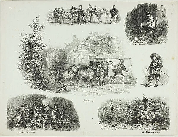 Sheet of Sketches, 1829. Creator: Auguste Raffet