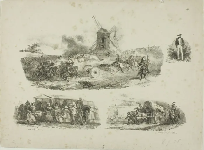 Framed Print : Sheet of Sketches, 1829. Creator: Auguste Raffet Framed Print : Sheet of Sketches, 1829. Creator: Auguste Raffet