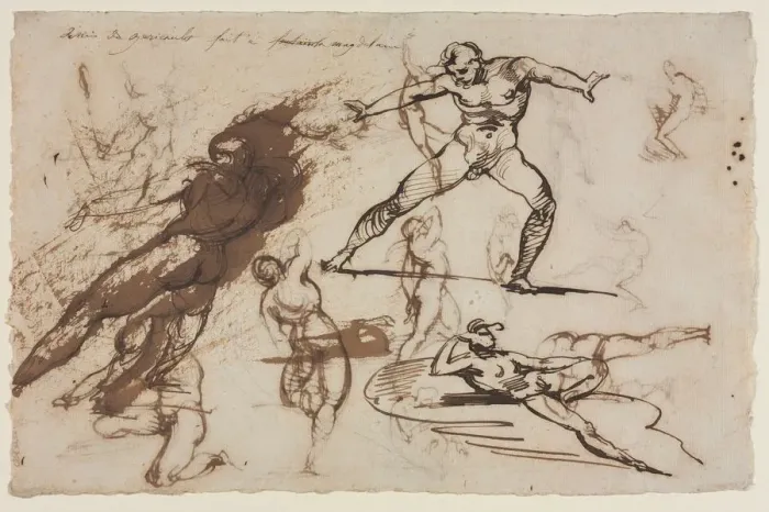 Framed Print : Sheet of Sketches (recto) Sheet of Sketches (verso), 1819. Creator: Theodore Gericault Framed Print : Sheet of Sketches (recto) Sheet of Sketches (verso), 1819. Creator: Theodore Gericault